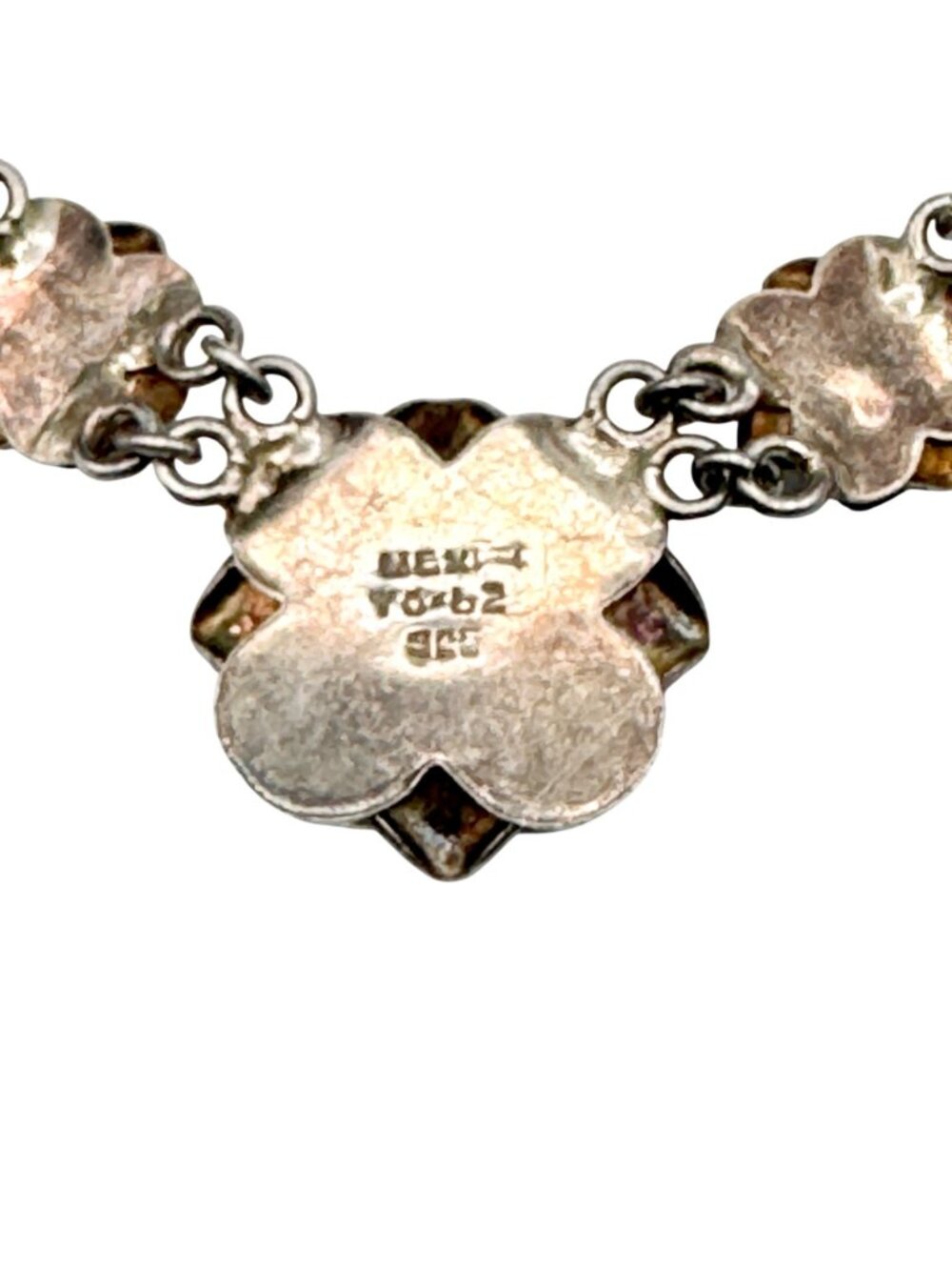 Vintage Taxco Silver Floral Rose Necklace Design 17 Inches Elegant Statement 50g - Picture 8 of 10